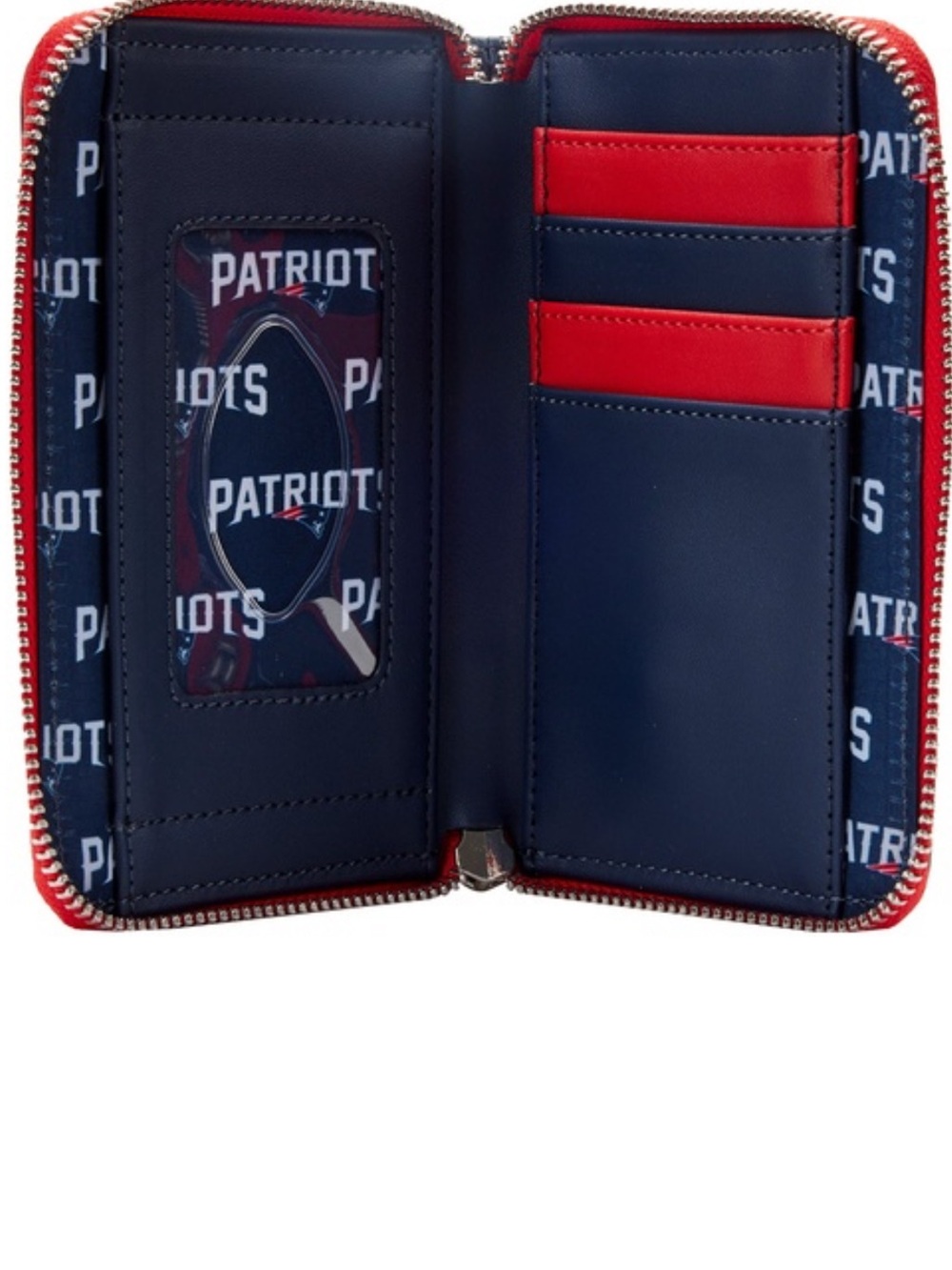 NFL Patriots Navy and Red Zip Wallet NWT✨
